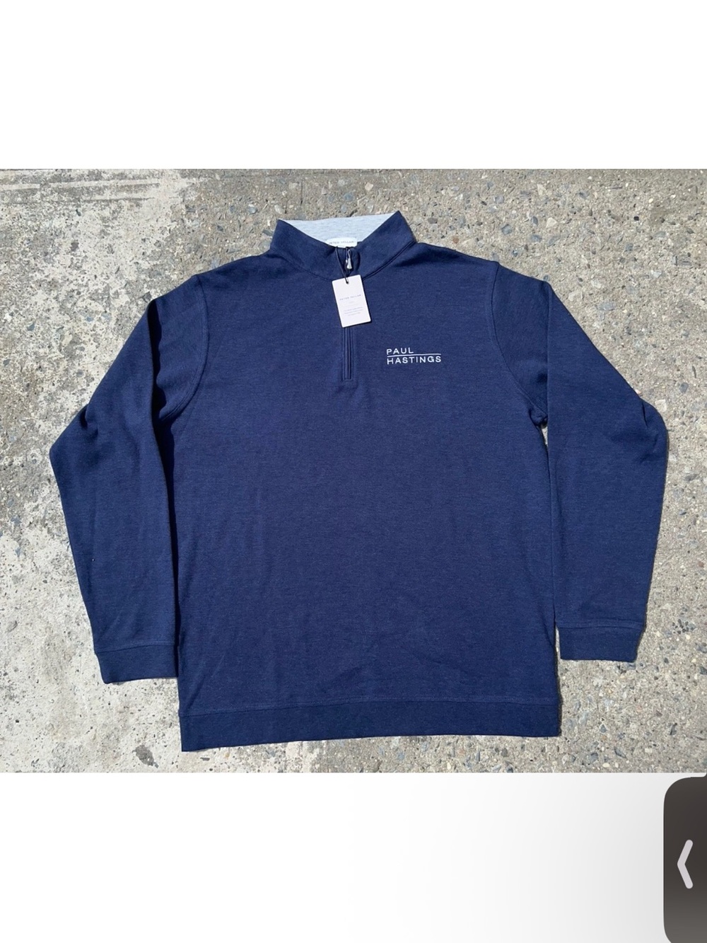 Peter Millar Crown Quarter Zip Sweater Nav Navy L Paul Hastings Logo